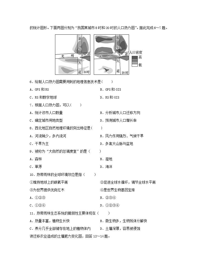 【地理】甘肃省临夏中学2019-2020学年高二上学期期中考试（理）试题02