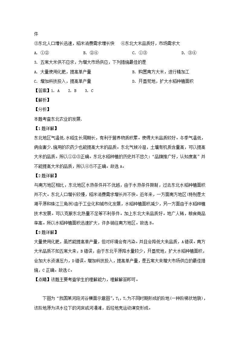 湖南省师范大学附属中学2019届高三下学期模拟（三）文综地理试题02
