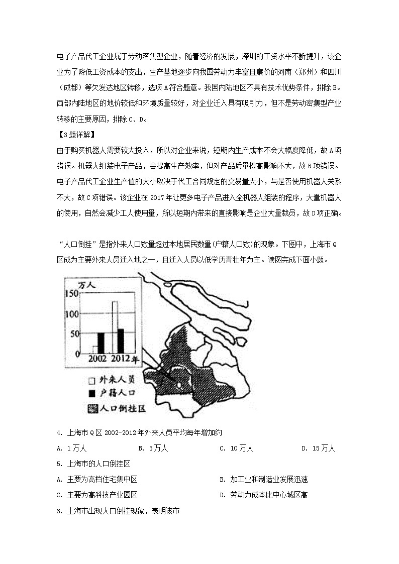 广东省广州外国语学校2019届高三第一次热身考试地理试题02