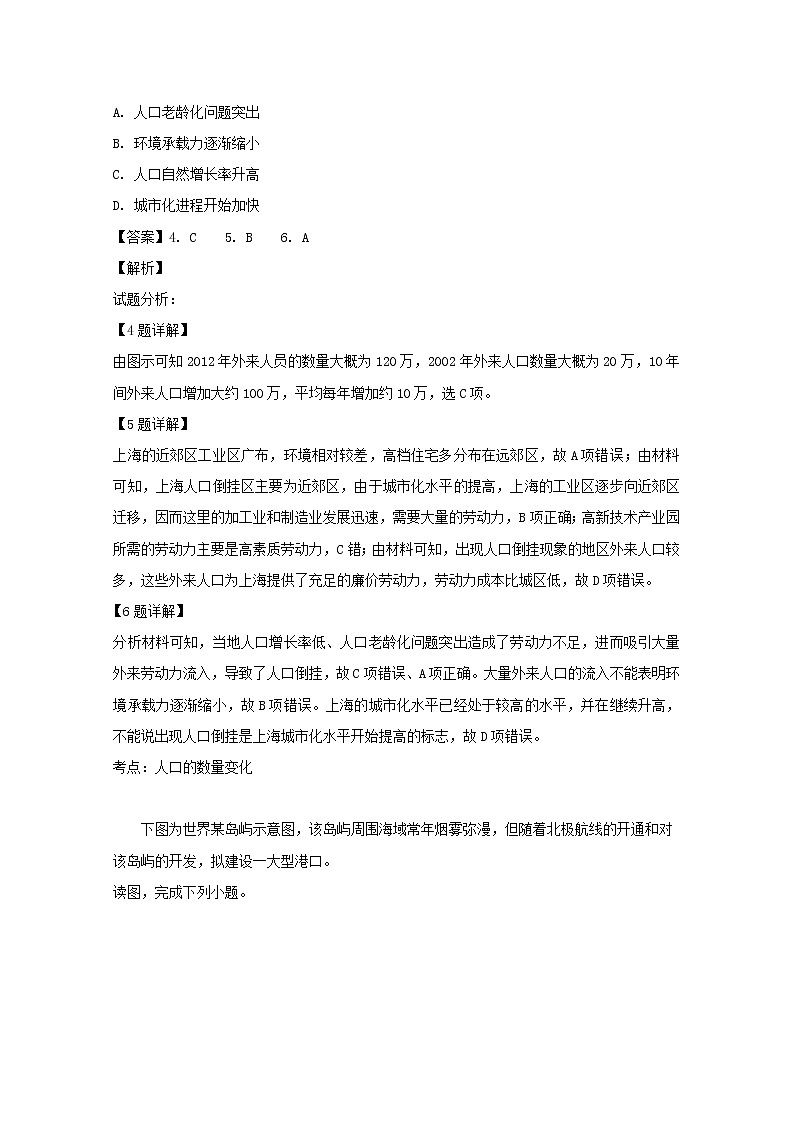 广东省广州外国语学校2019届高三第一次热身考试地理试题03