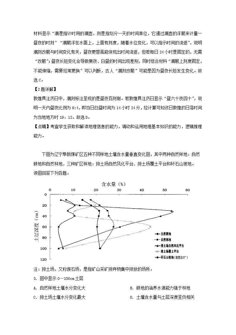 湖南省益阳市箴言中学2019届高三考前预测卷（5月）文科综合地理试题02
