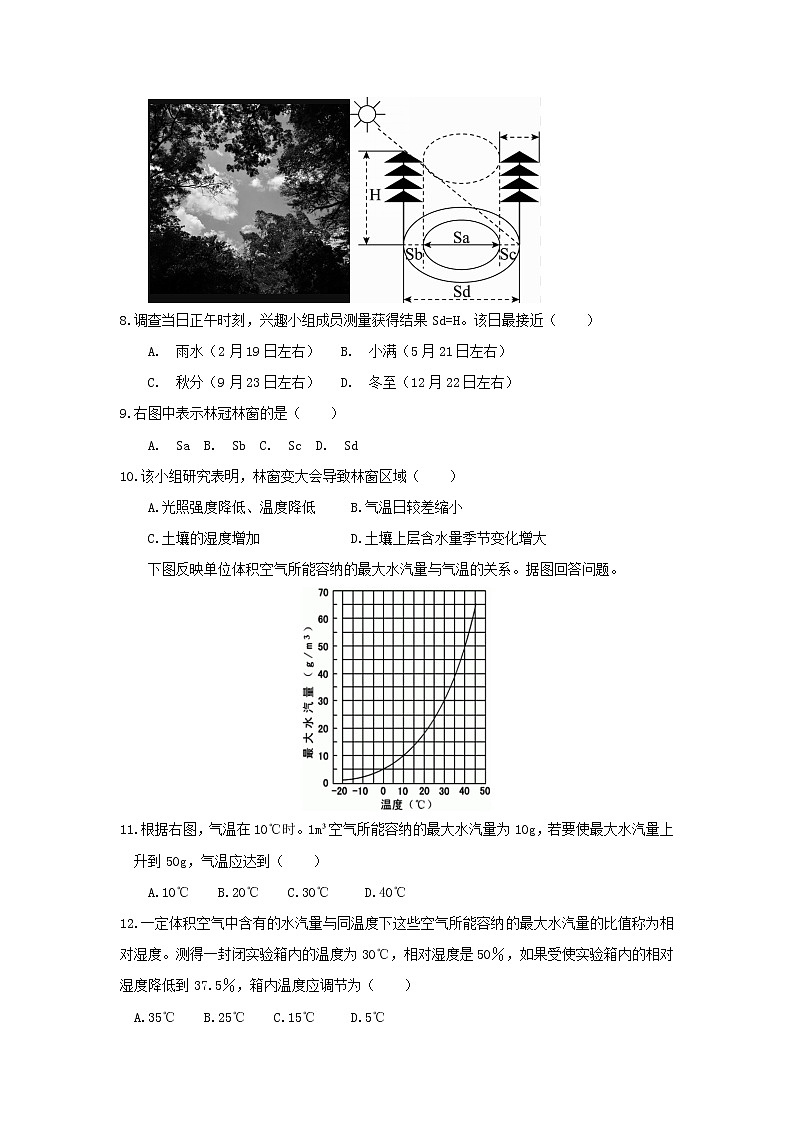 【地理】山东师范大学附属中学2020届高三上学期第三次月考 试卷03