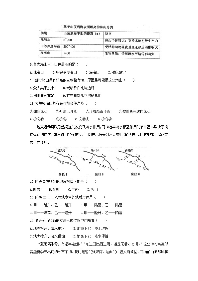 【地理】河北省衡水中学2020届高三上学期期中考试第3页