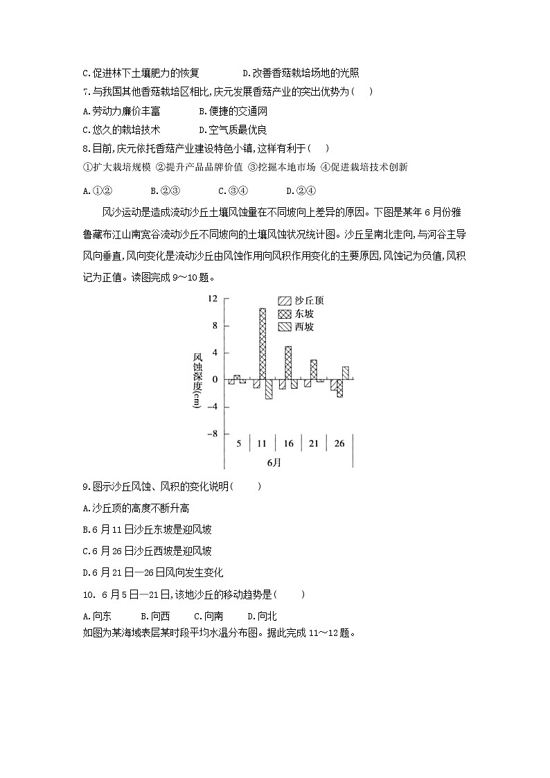 【地理】黑龙江省大庆铁人中学2020届高三上学期期中考试02