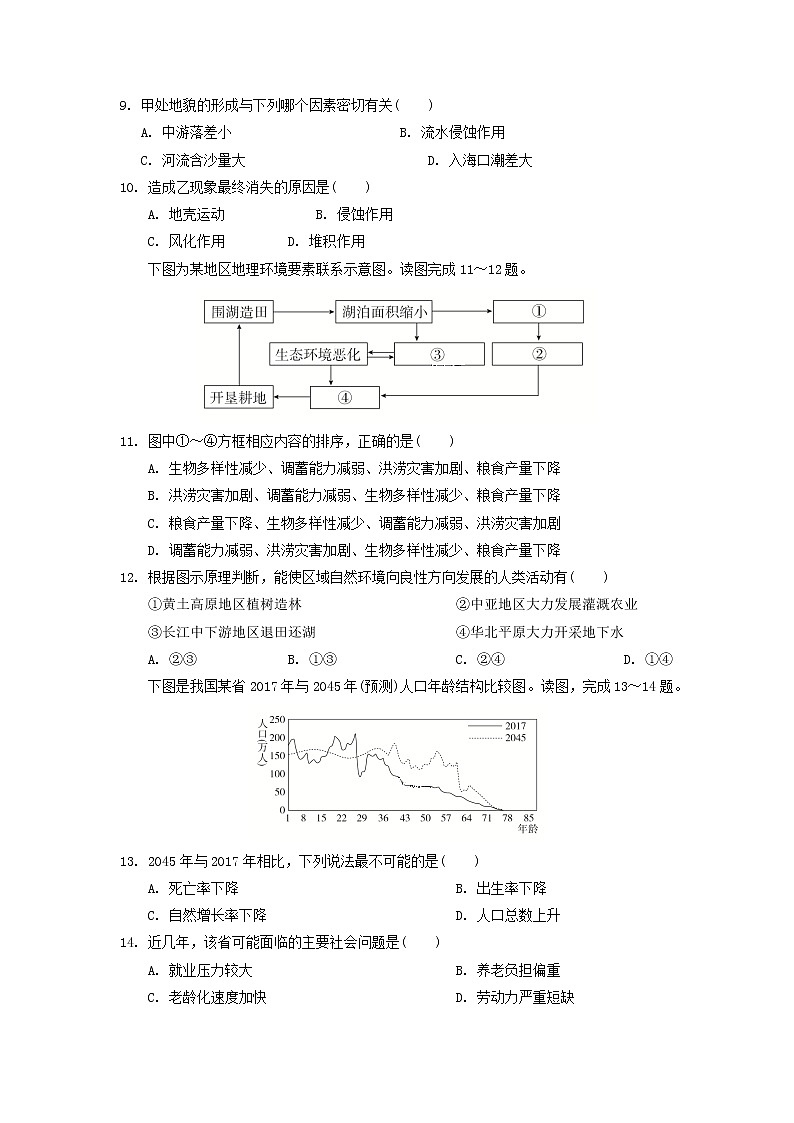 【地理】江西省南昌市新建县第一中学2020届高三上学期期中考试03