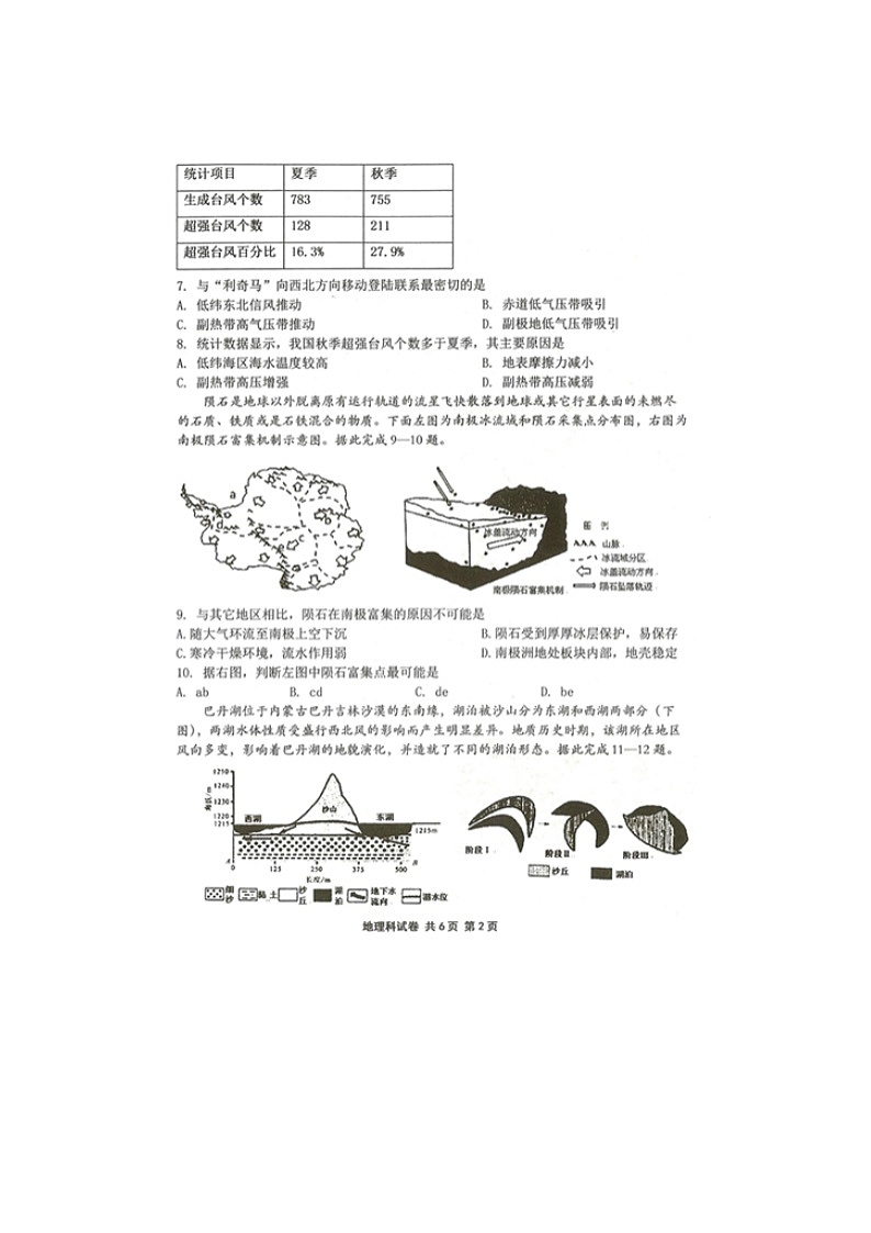 【地理】辽宁省葫芦岛市兴城高级中学2020届高三上学期期中考试02