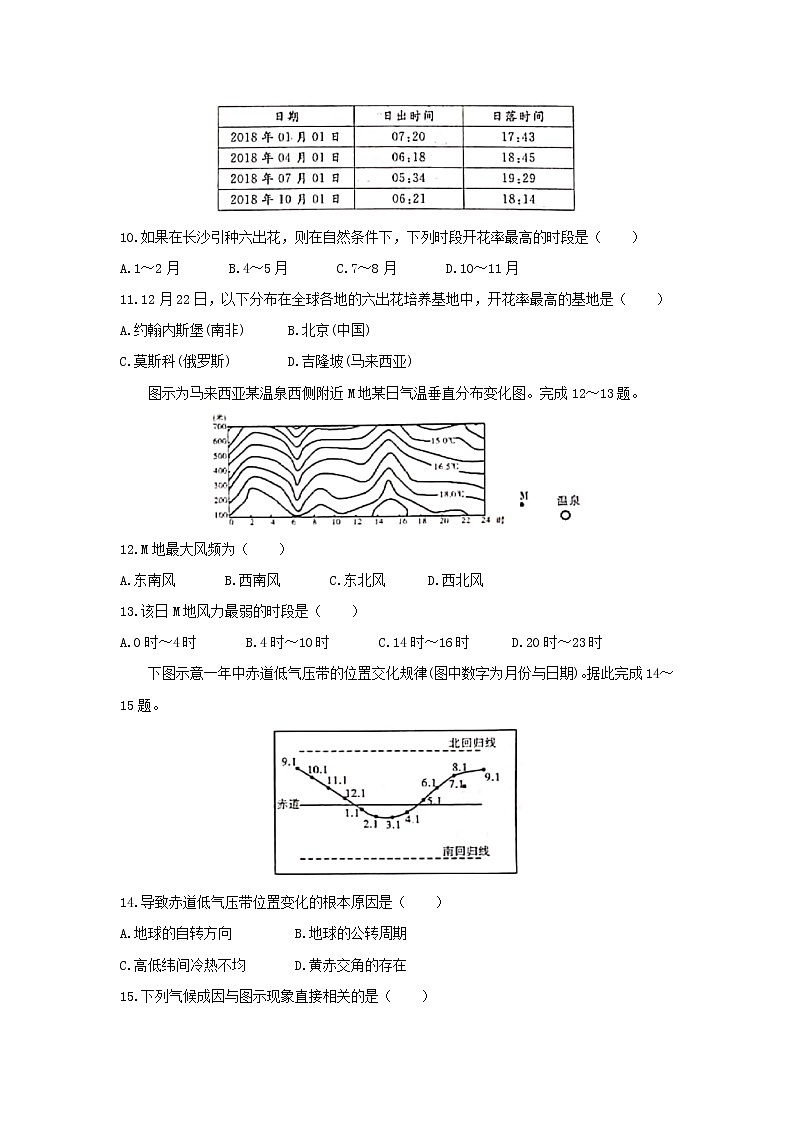 【地理】安徽省全国示范高中名校2020届高三10月联考第3页