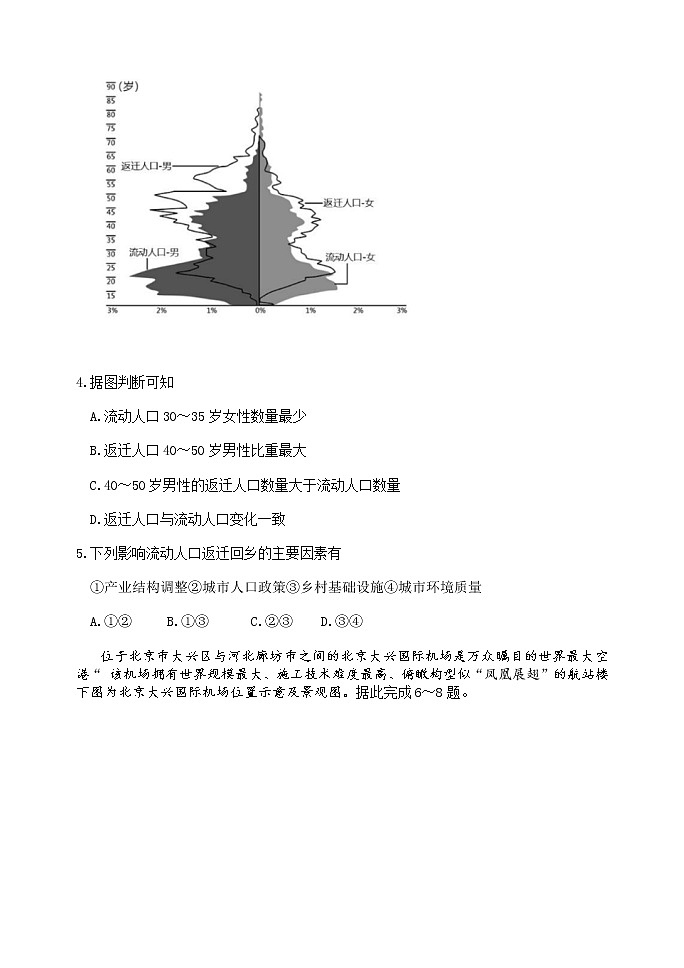 河北省唐山市2020届高三4月六校联考地理试题02