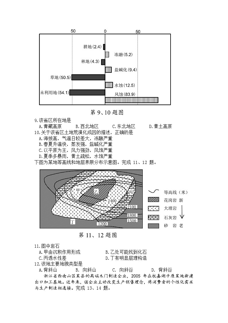 浙江省名校协作体2020届高三3月联考地理试题03