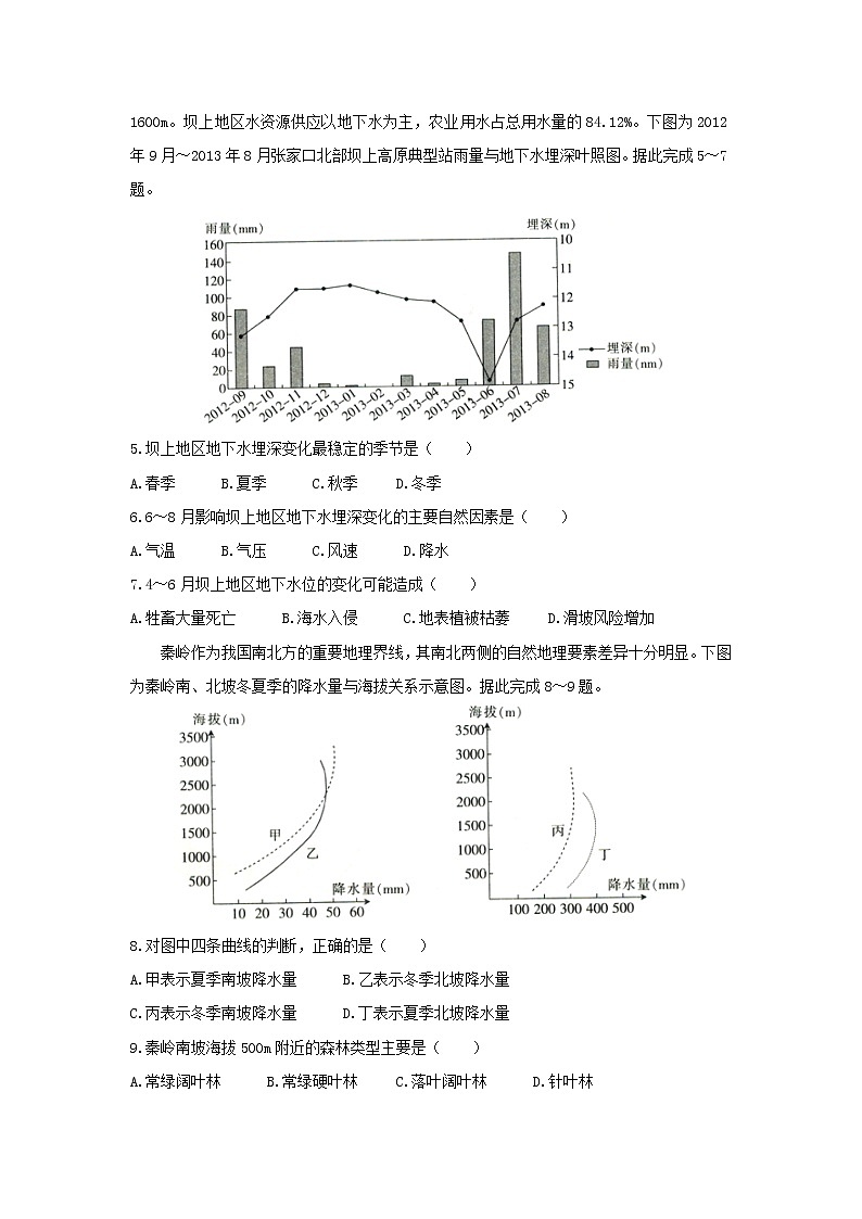 【地理】辽宁省葫芦岛协作校2020届高三上学期第二次考试02
