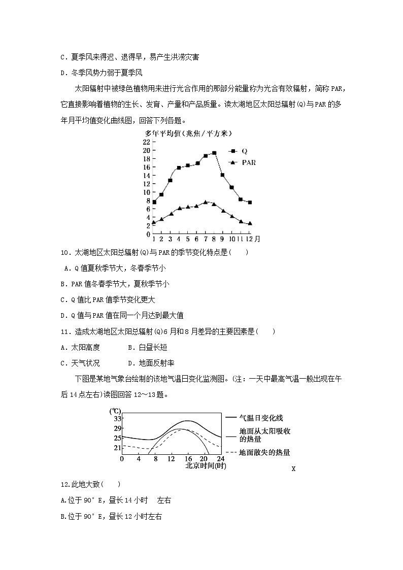 【地理】山东省济南市历城一中2020届高三上学期10月阶段性检测03