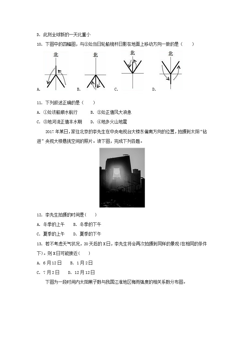 【地理】甘肃省甘谷第一中学2020届高三上学期第二次检测03