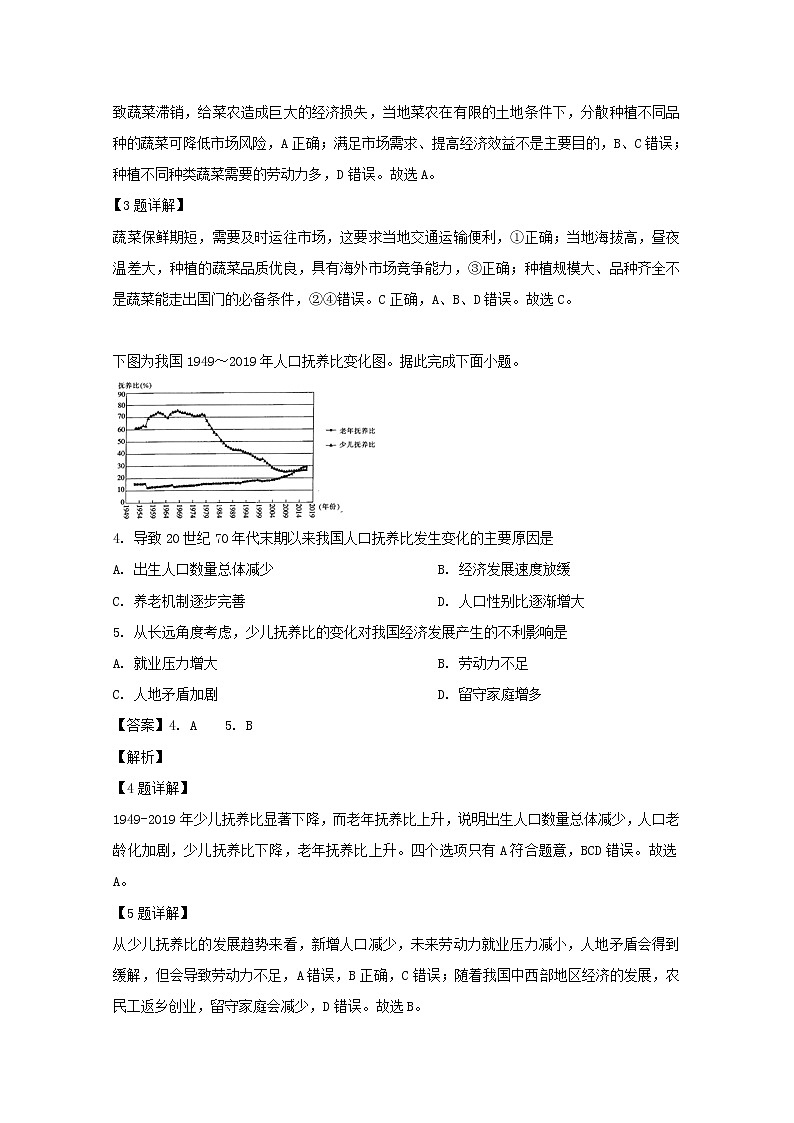 河南省南阳市第一中学2020届高三上学期开学考试地理试题02