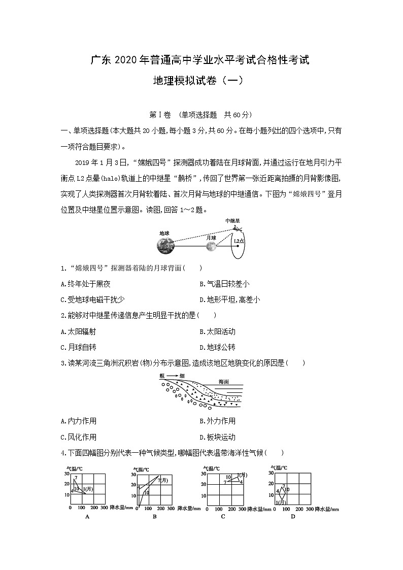 【地理】广东2020年普通高中学业水平考试合格性考试模拟试卷（一）（解析版）01