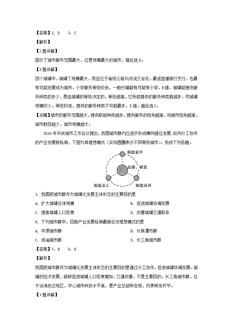 【地理】山西省沁县中学2018-2019学年高一下学期第一次月考（解析版） 试卷02