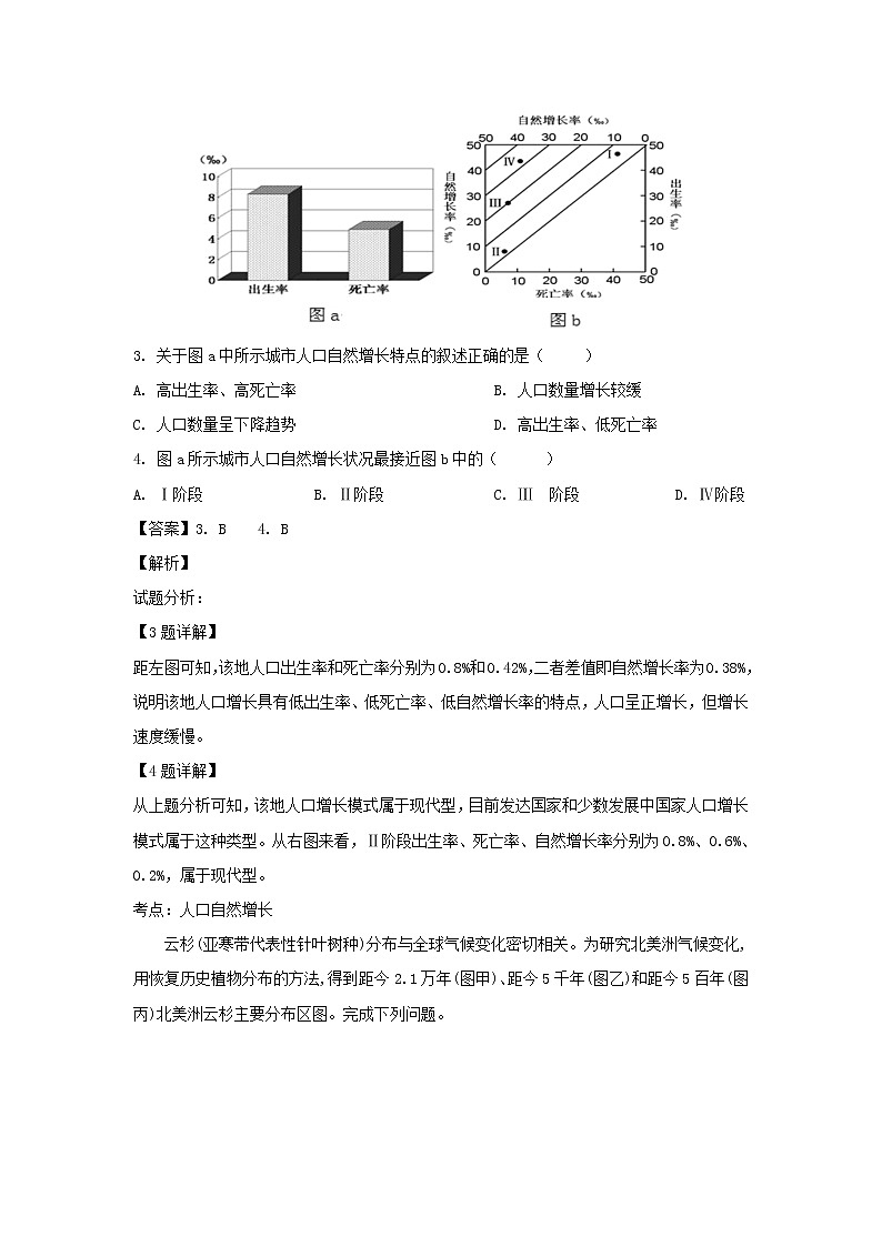 【地理】陕西省山阳中学2018-2019学年高一下学期第三次月考 试卷02