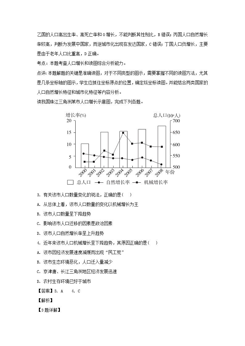 【地理】四川省邻水实验学校2018-2019学年高一下学期第一次月考（解析版） 试卷02