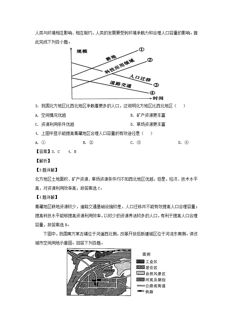 【地理】四川省泸州市泸县第一中学2018-2019学年高一下学期第一次月考（解析版） 试卷02