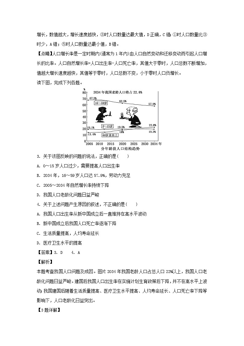 【地理】四川省成都市外国语学校2018-2019学年高一5月月考（解析版） 试卷02