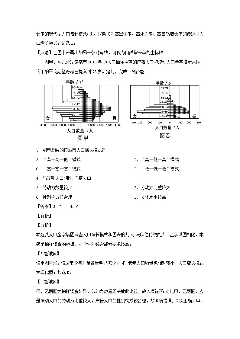 【地理】四川省绵阳市南山中学实验学校2018-2019学年高一3月月考（解析版）第2页