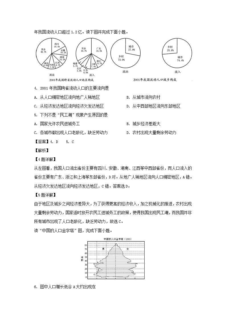 【地理】四川省威远中学2018-2019学年高一下学期第二次月考（解析版）第2页