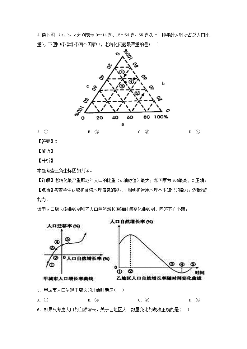 【地理】天津市宝坻一中2018-2019学年高一下学期第一次月考（解析版） 试卷03