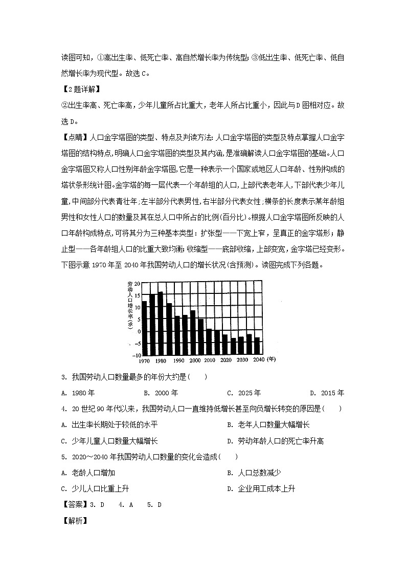 【地理】江西省上饶中学2018-2019学年高一下学期第一次月考（解析版）第2页