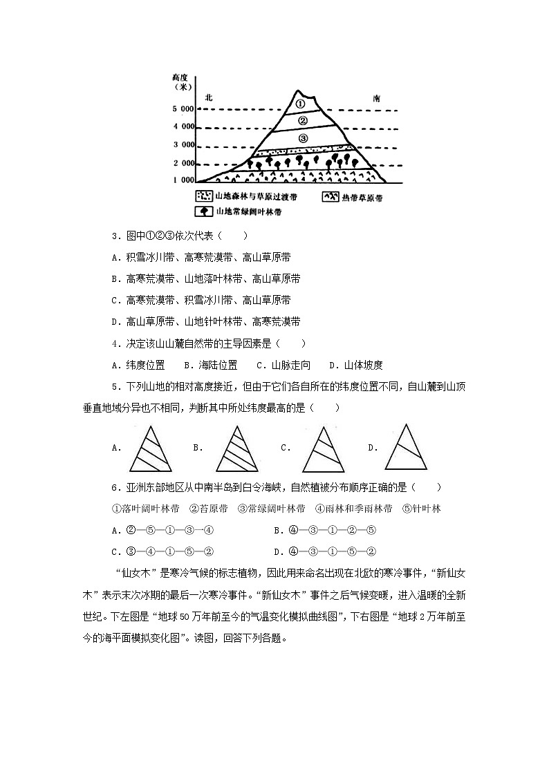 【地理】内蒙古杭锦后旗奋斗中学2018-2019学年高一下学期第一次月考 (1) 试卷02
