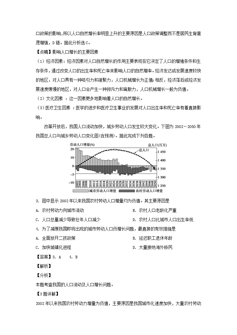 【地理】河南省周口扶沟县高级中学2018-2019学年高一下学期第二次月考（解析版） 试卷02