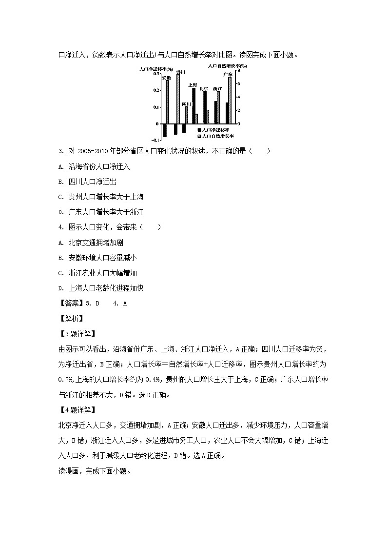 【地理】黑龙江省大庆市第四中学2018-2019学年高一下学期第二次月考（解析版） 试卷02