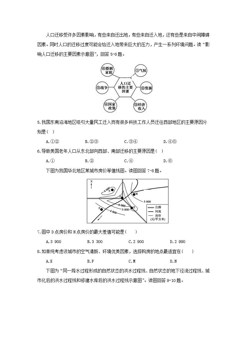 【地理】湖北省黄冈市某校2018-2019学年高一5月月考 试卷02