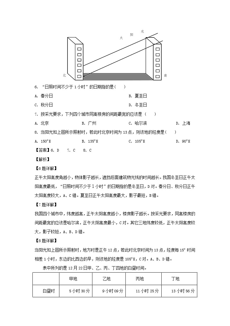 【地理】湖南省长沙市长郡中学2018-2019学年高一下学期开学考试（解析版）03
