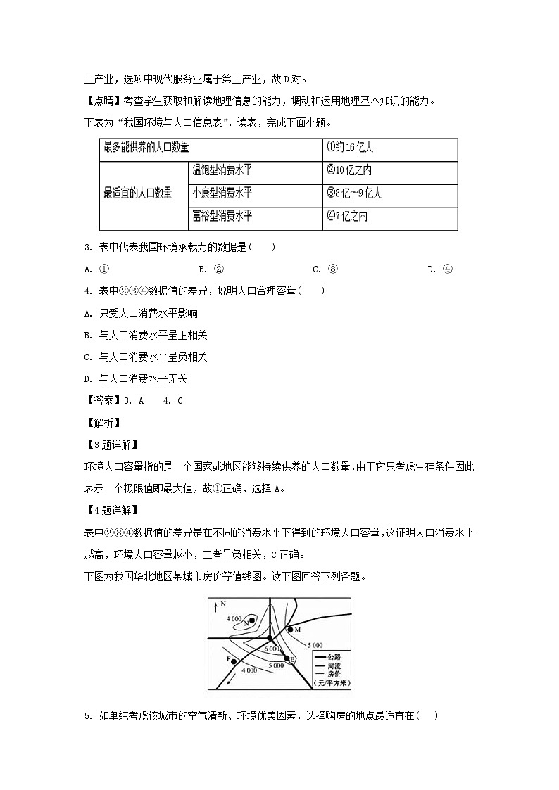 【地理】河北省沧州盐山中学2018-2019学年高一下学期3月份月考（解析版）第2页
