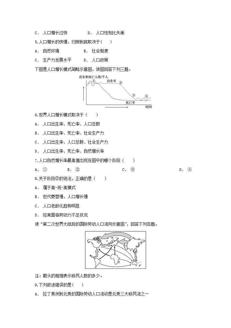 【地理】安徽省定远县重点中学2018-2019学年高一下学期第一次月考 试卷02
