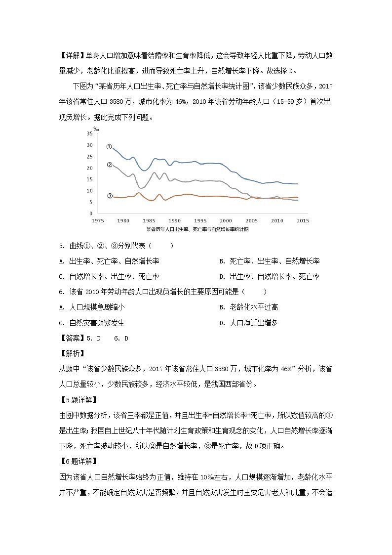 【地理】福建省平和县第一中学2018-2019学年高一下学期第一次月考（解析版） 试卷02