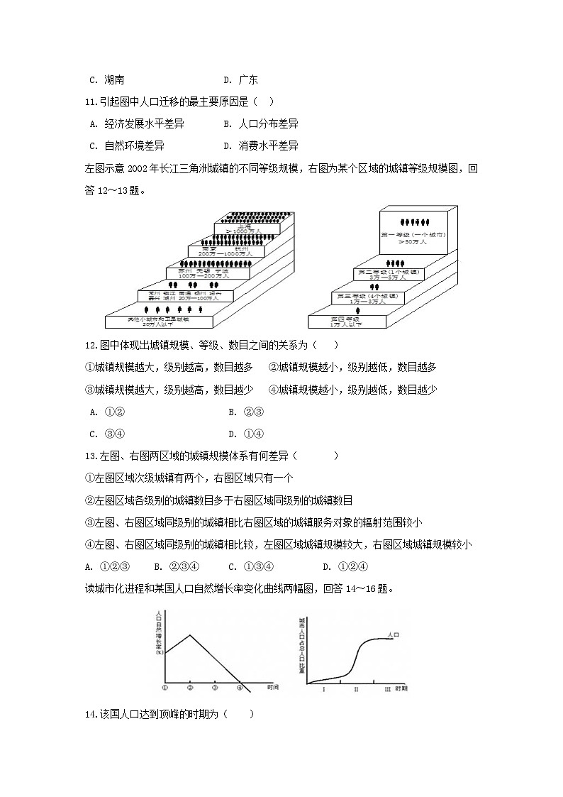 【地理】福建省三明市三地三校2018-2019学年高一下学期期中联考 试卷03