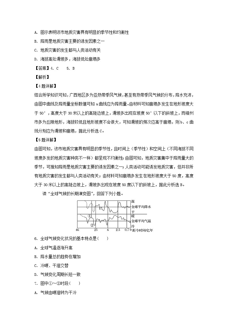 【地理】云南省会泽县一中2018-2019学年高一上学期12月月考（解析版）第3页