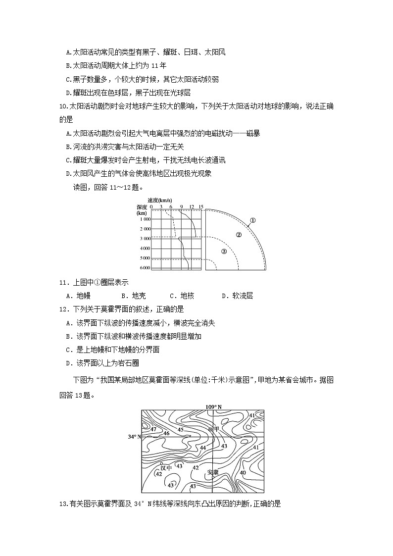 【地理】黑龙江省齐齐哈尔第八中学2018-2019学年高一9月月考(解析版) (1) 试卷03