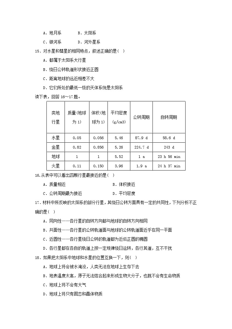 【地理】河南省鹤壁市淇滨高级中学2018-2019学年高一上学期第一次周考(解析版) 试卷03