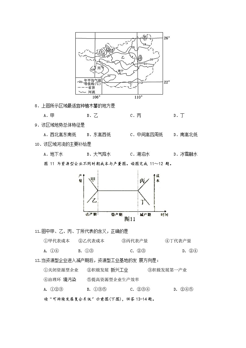 2019-2020学年内蒙古包头市高二上学期第一次月考地理试题 Word版03