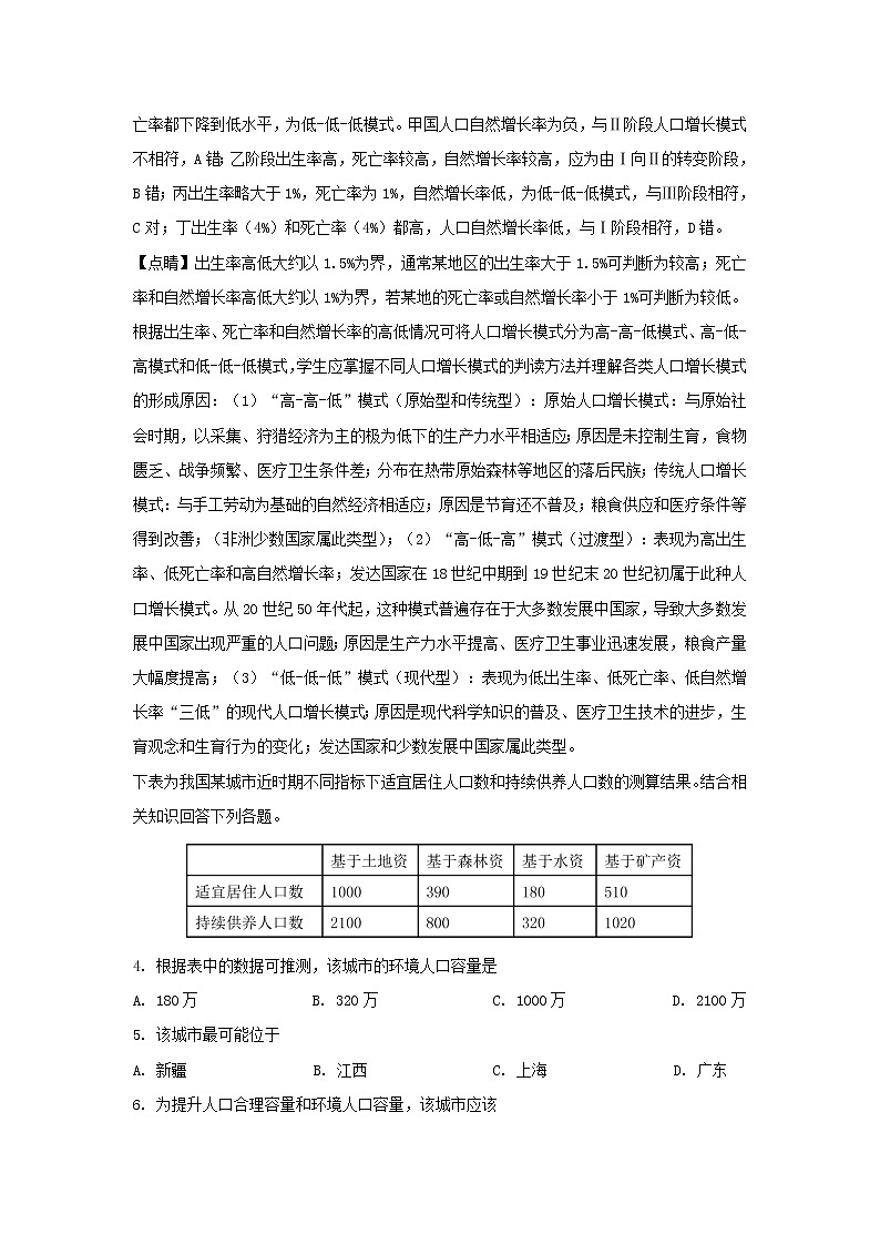 【地理】江西省南昌市八一中学、洪都中学、麻丘高中等七校2018-2019学年高一下学期期中考试（解析版）02