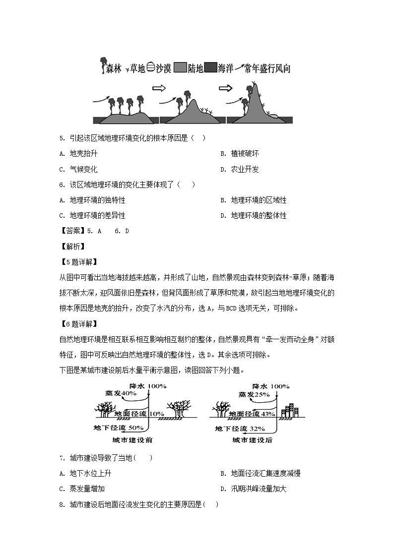 【地理】内蒙古巴彦淖尔市临河区第三中学2018-2019学年高一下学期期中考试（解析版）03
