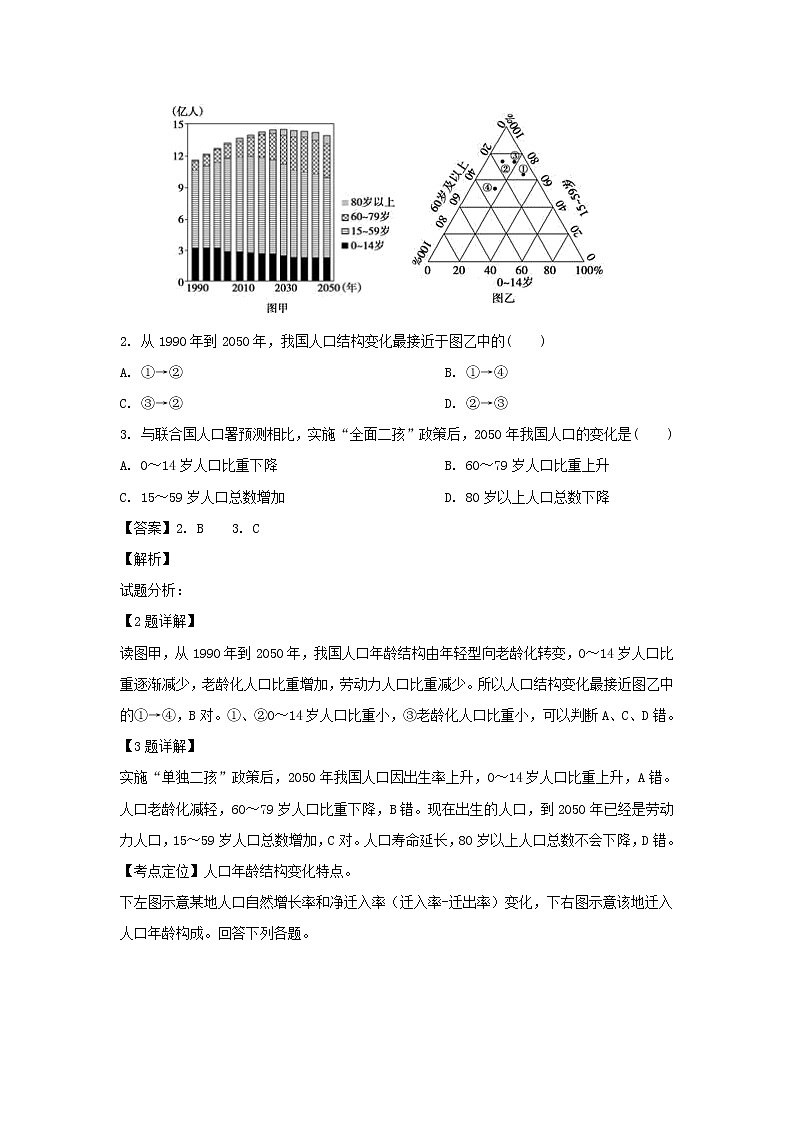 【地理】内蒙古集宁市第一中学2018-2019学年高一下学期期中考试（解析版）02