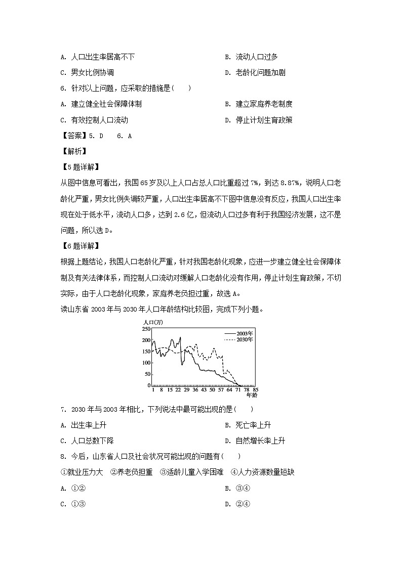 【地理】山西省沁县中学2018-2019学年高一下学期期中考试（解析版）03