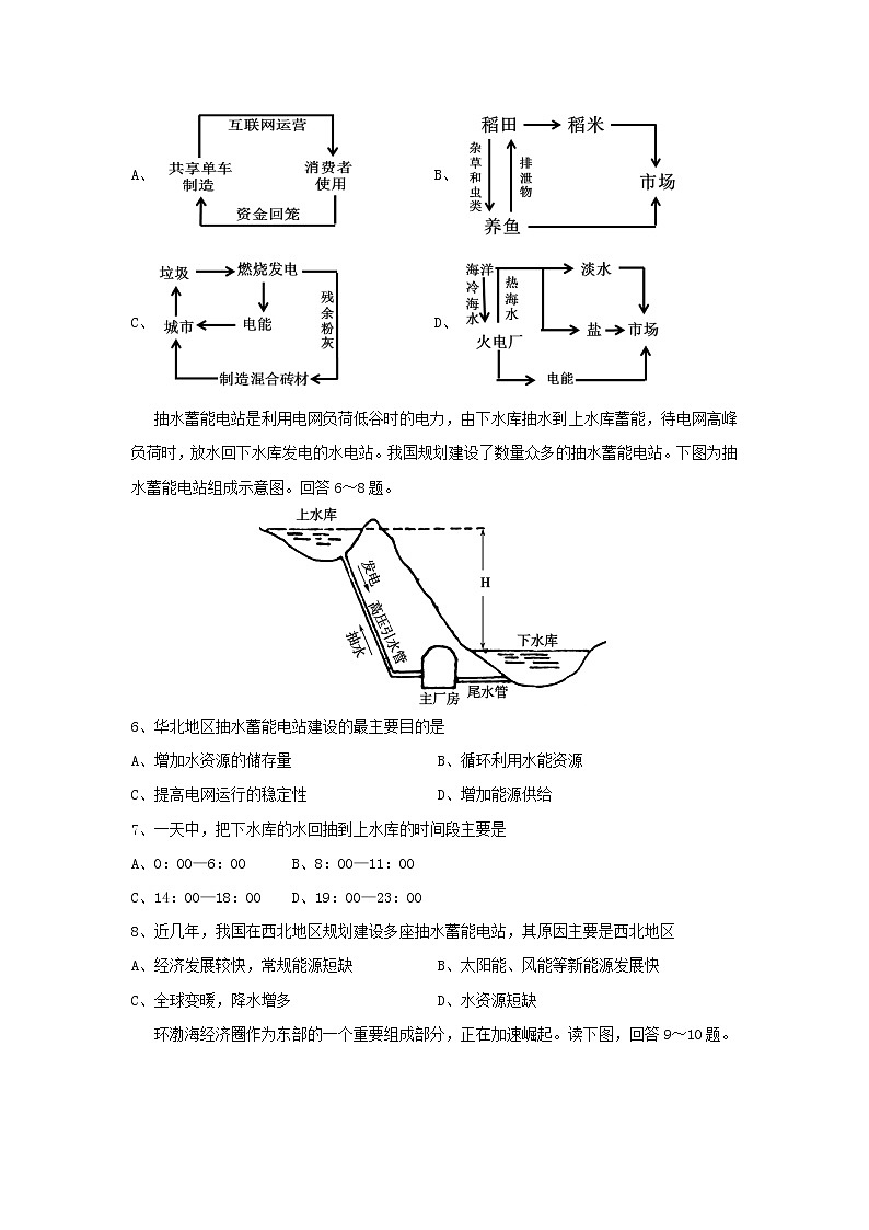 【地理】浙江省宁波市北仑中学2018-2019学年高一下学期期中考试（选考）02