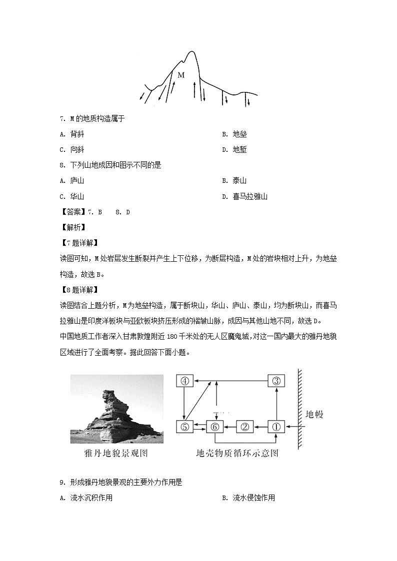 【地理】重庆市璧山中学校2018-2019学年高一下学期期中考试（解析版）03