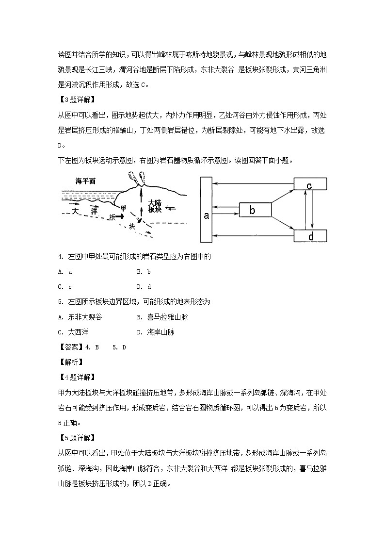 【地理】重庆市凤鸣山中学2018-2019学年高一下学期期中考试（解析版）02