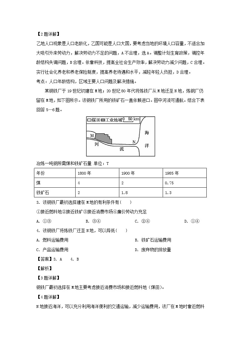 【地理】重庆市万州第二高级中学2018-2019学年高一下学期期中考试地理（解析版）02