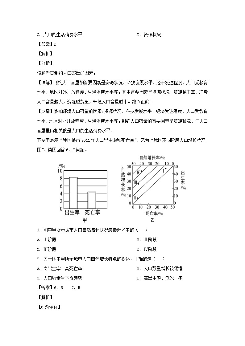 【地理】黑龙江省哈尔滨尚志中学2018-2019学年高一下学期期中考试（解析版）03