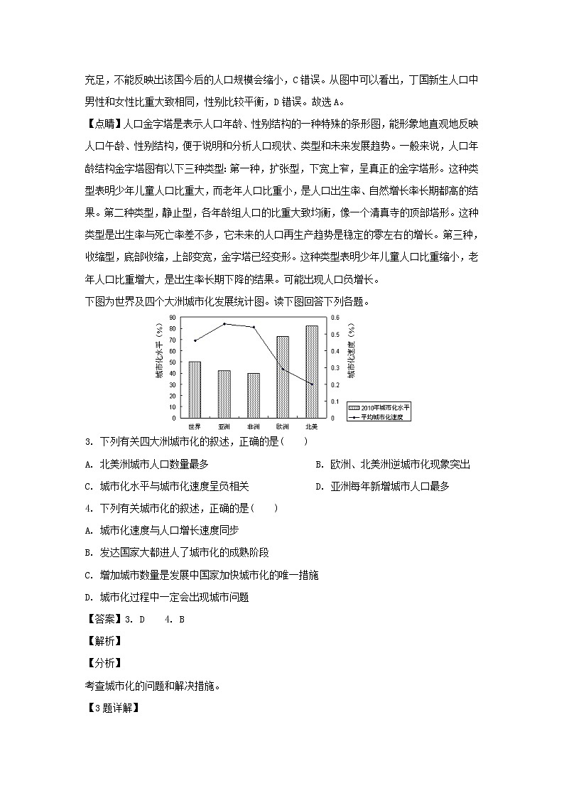 【地理】河南省漯河市南街高中2018-2019学年高一下学期期中考试（解析版）02